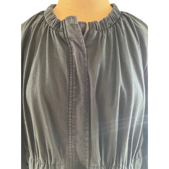 W's VTG H&M Black cotton duster, lined sz 16 goth punk Y2K - Picture 6 of 16